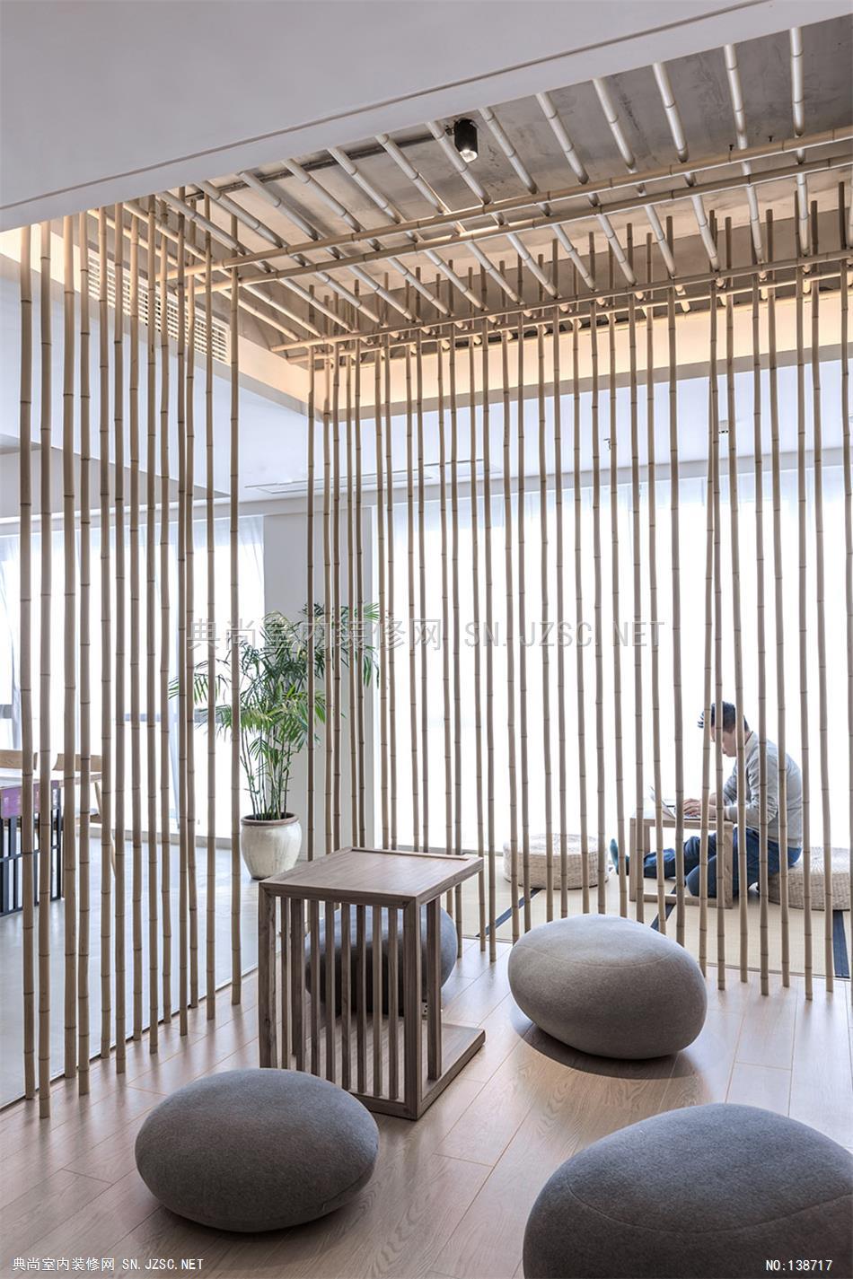 工墨设计都市中静谧的"竹林"空间 茶馆茶吧茶室室内装修方案设计jpg