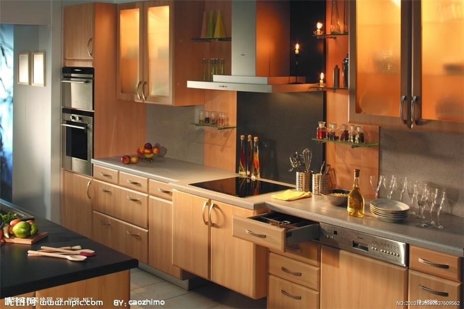 实木橱柜厨房装修设计56