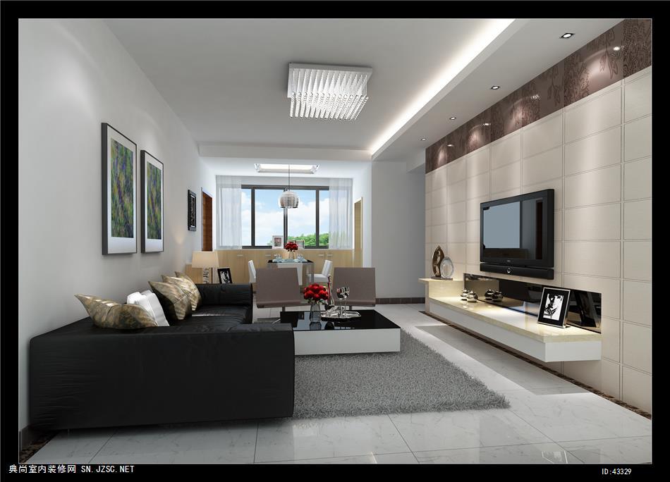 款最新客厅电视墙效果图设计033