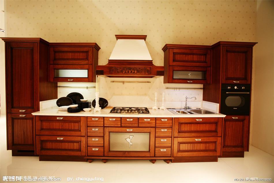 实木橱柜厨房装修设计39