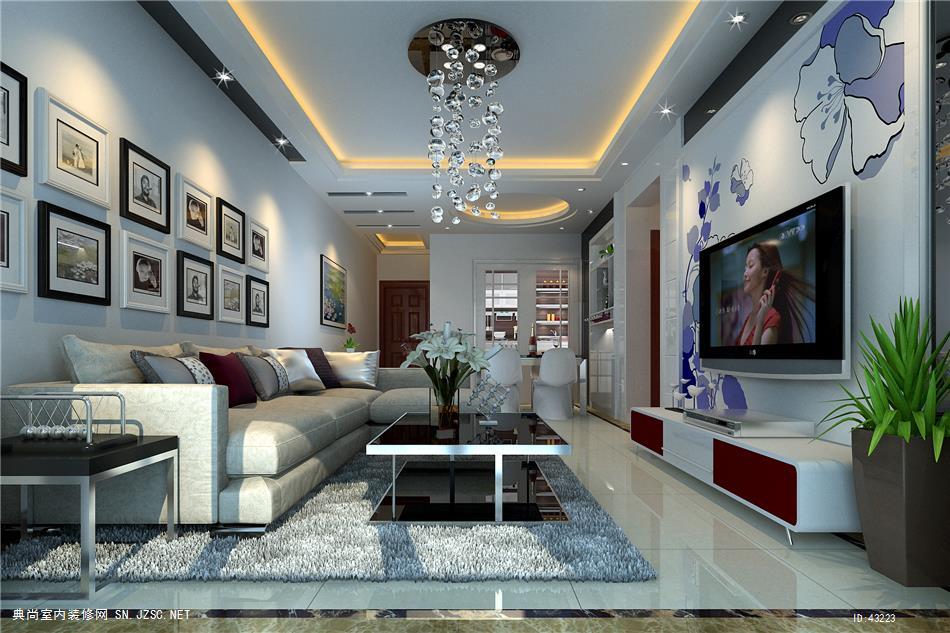款最新客厅电视墙效果图设计017