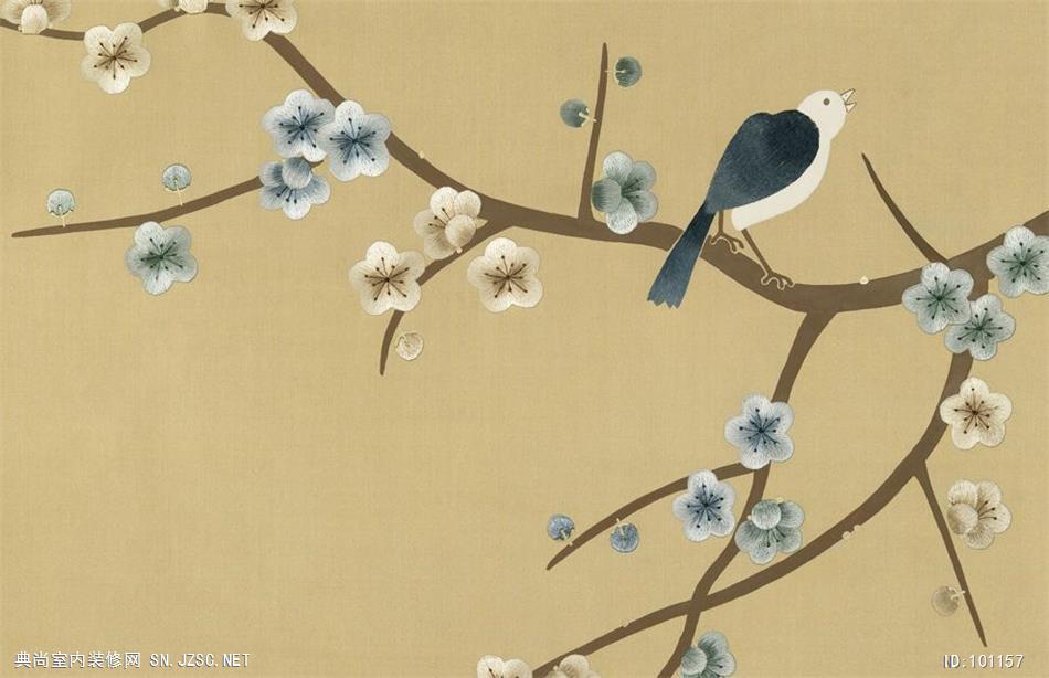 中式风格华丽手绘刺绣图案112