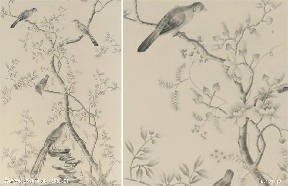 中式风格华丽手绘刺绣图案99
