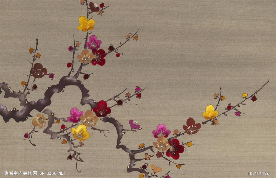中式风格华丽手绘刺绣图案90