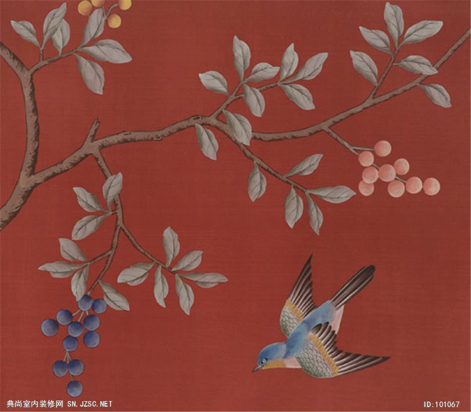 中式壁纸墙纸chinoiserie全绣系列 (149)