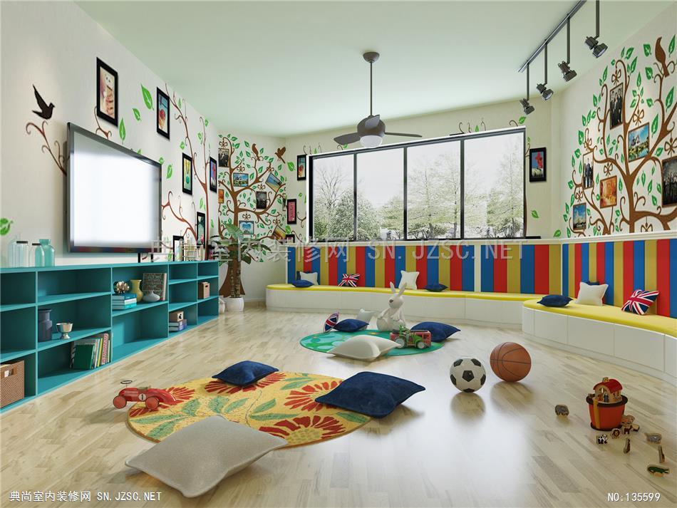 22-1 幼儿园-浮影空间设计表现文化教育学校教室装修室内设计效果图
