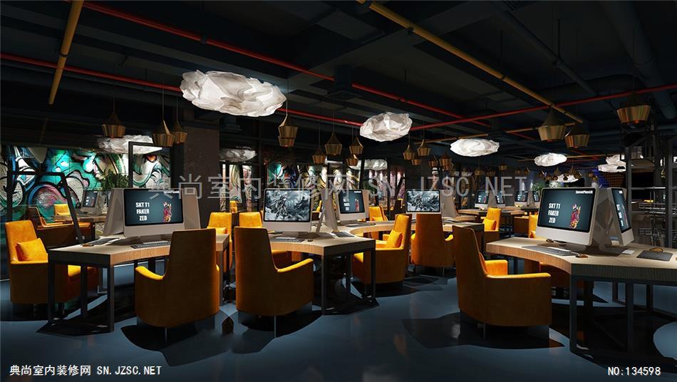4-3三味视觉表现-网咖网咖 网吧装修室内设计效果图