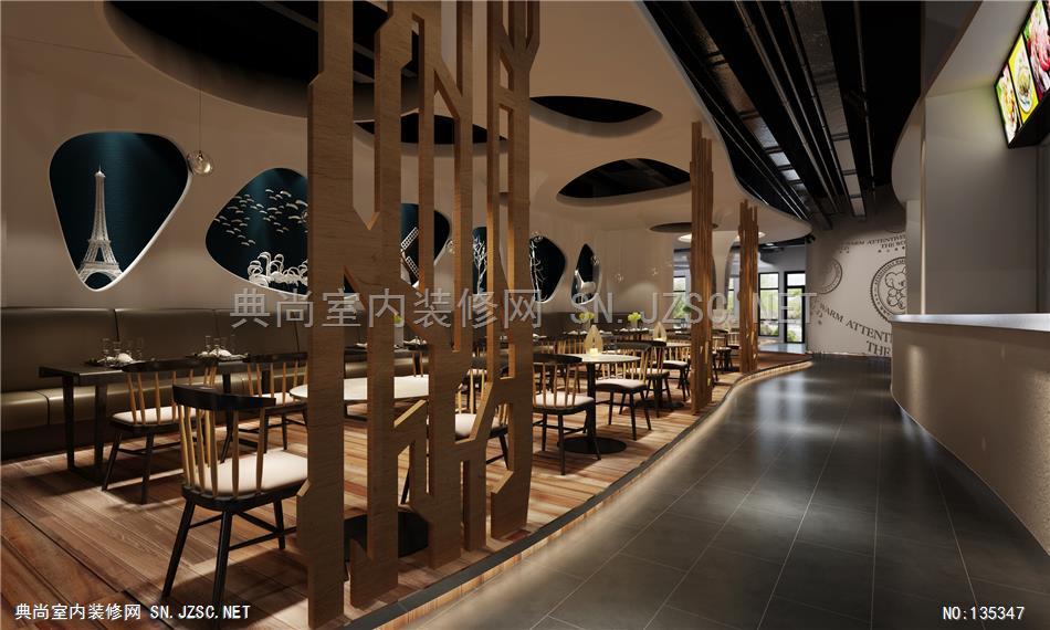 203-2 内蒙古·新吉勒格·表现 餐饮装修餐厅设计效果图