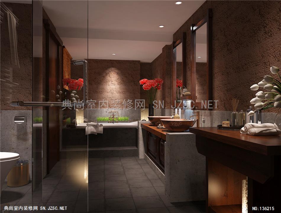 香格里拉-A型房卫生间1 酒店装修设计效果图