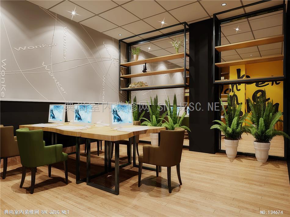 6-3 福建晋江网客网咖-万方设计网咖 网吧装修室内设计效果图