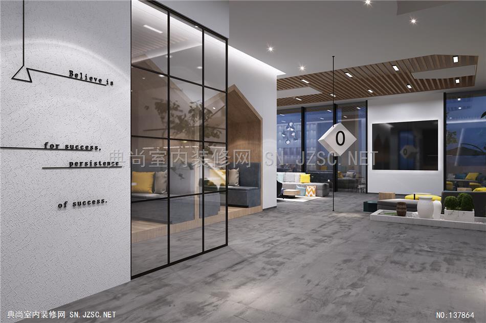 12-厦门·某科技有限公司3办公室装修效果图 办公室设计效果图