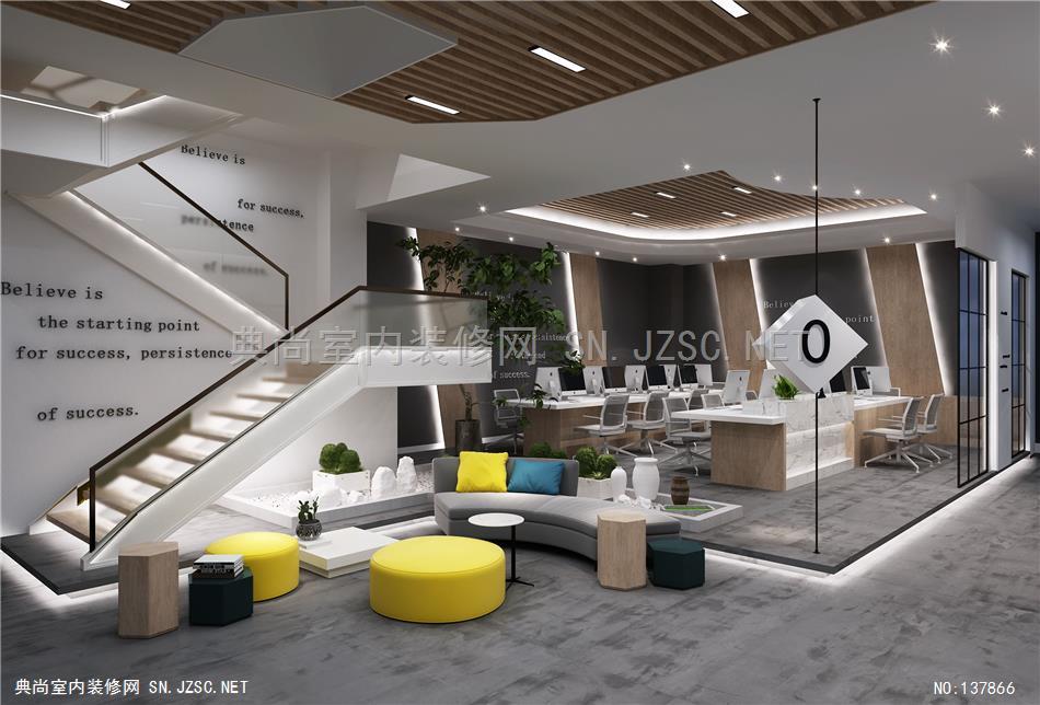 12-厦门·某科技有限公司4办公室装修效果图 办公室设计效果图