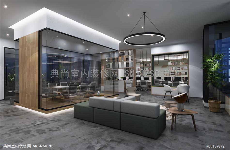12-厦门·某科技有限公司7办公室装修效果图 办公室设计效果图
