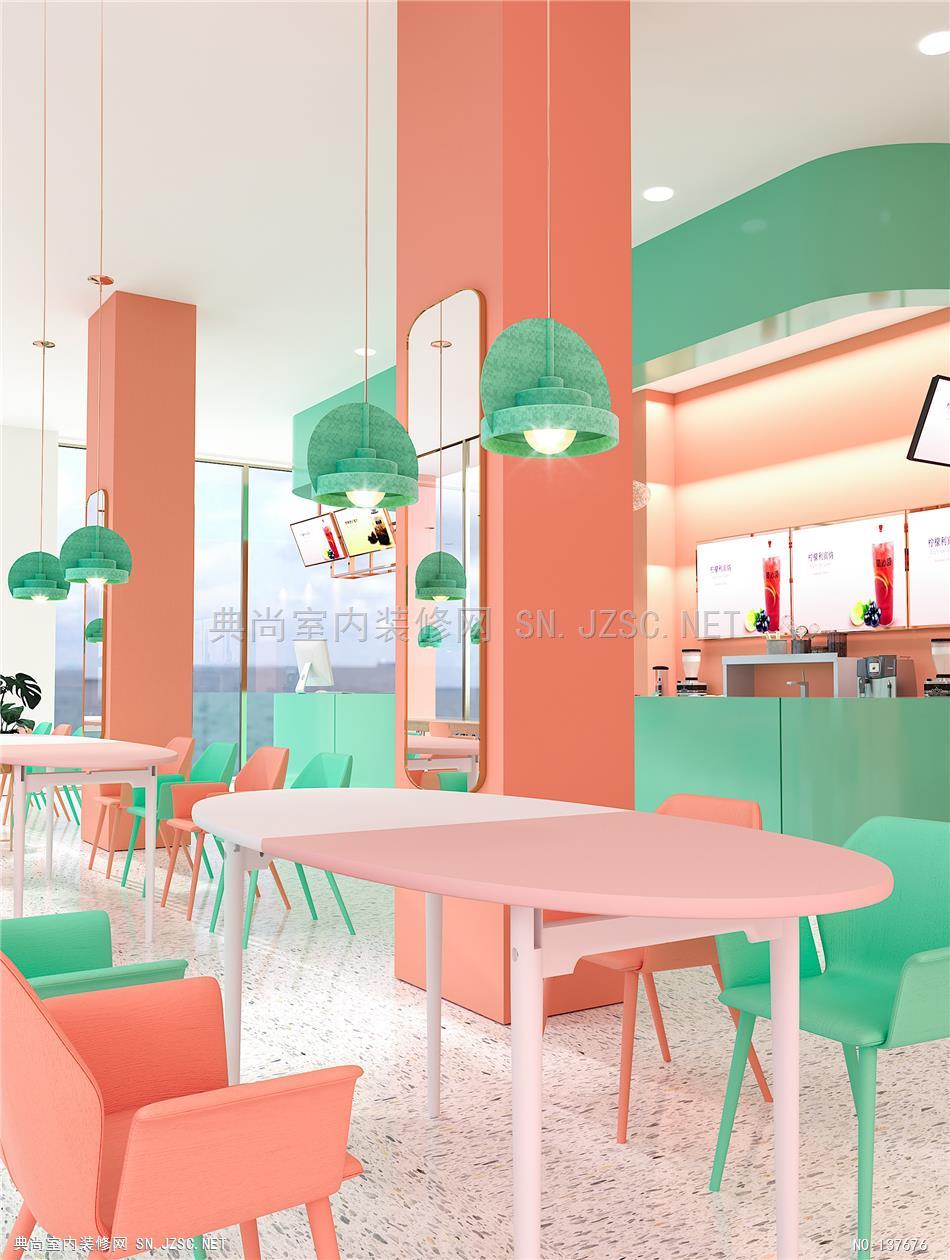 2—Milk tea shop（一家奶茶店）  WOOFWANG  (5)餐饮餐厅装修效果图设计
