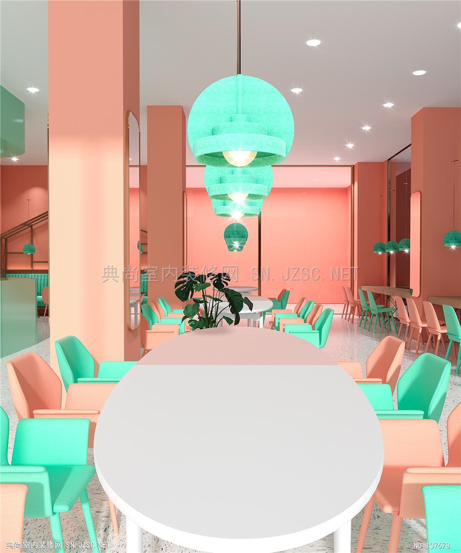 2—Milk tea shop（一家奶茶店）  WOOFWANG  (7)餐饮餐厅装修效果图设计
