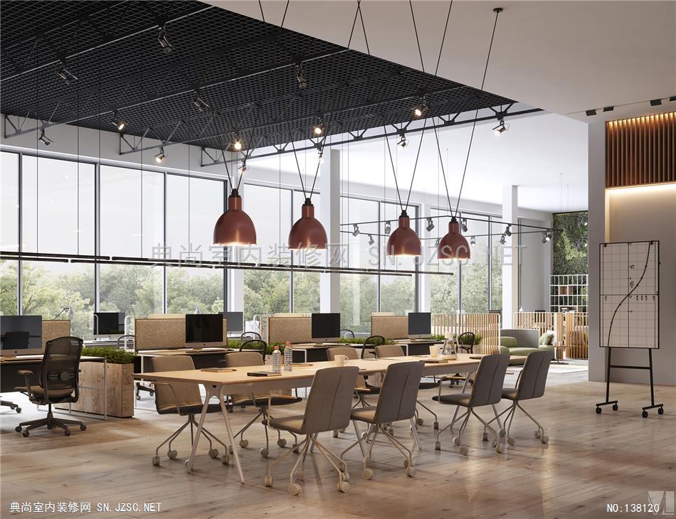 53-业风办公空间设计 izLine Studio2 (1)办公室装修效果图 办公室设计效果图
