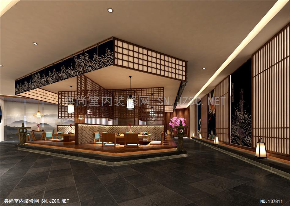 15—日式料理 空间 室内设计 三吴先森  (9)餐饮餐厅装修效果图设计