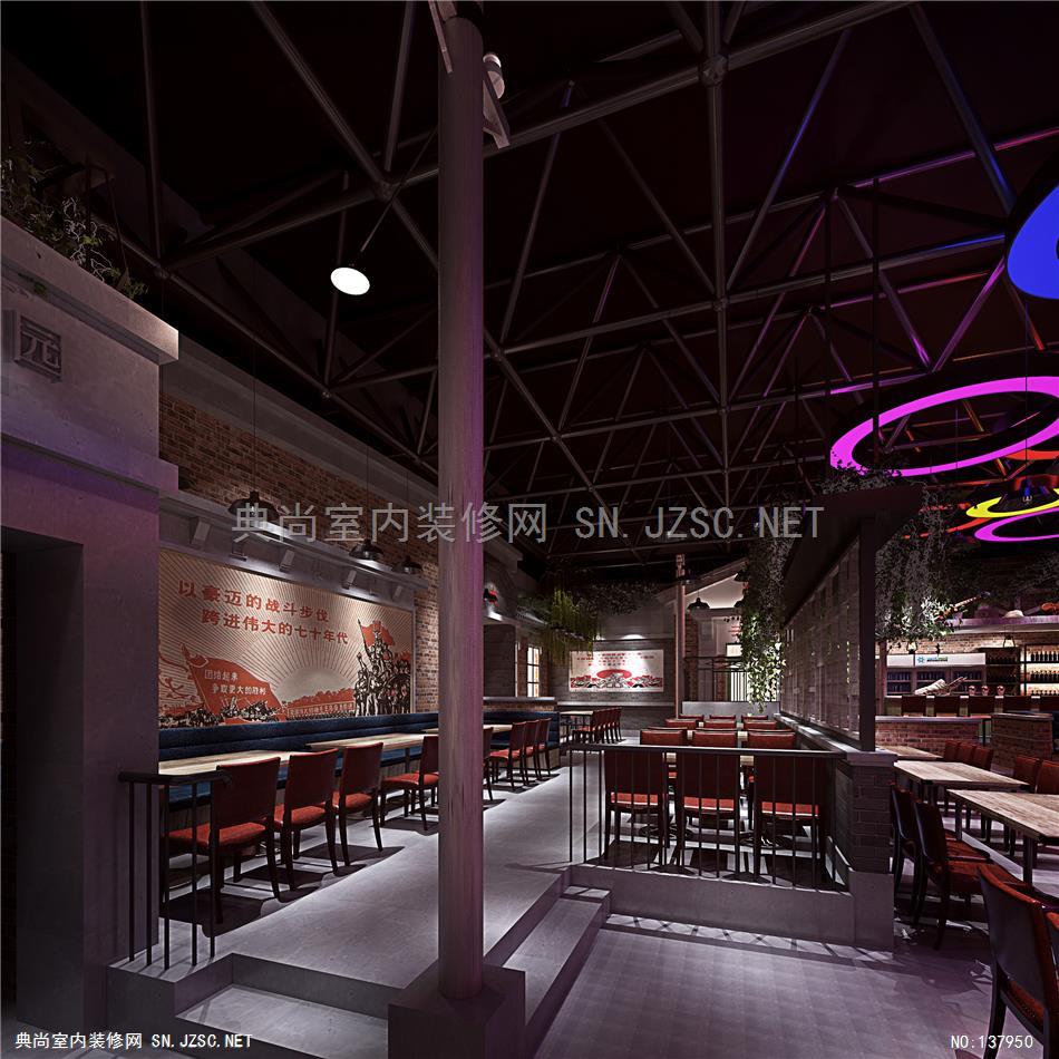 63 (2)餐饮餐厅装修效果图设计