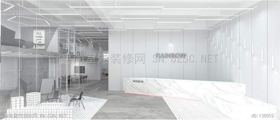 39—由里建筑设计 UNicon众创办公空间 (2)办公室装修效果图 办公室设计效果图