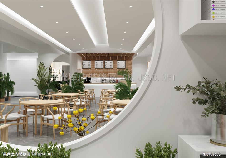 1-半舍设计-共享茶空间1 (9)餐饮餐厅装修效果图设计