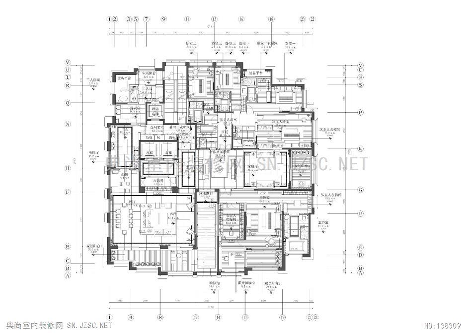 16奥迅设计新力洲悦样板房131户型施工图cad图纸