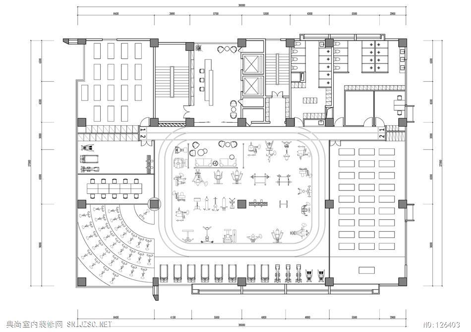 67-5 华夏设计院--深圳沙井健身会所室内设计 文体娱乐 室内装修效果图